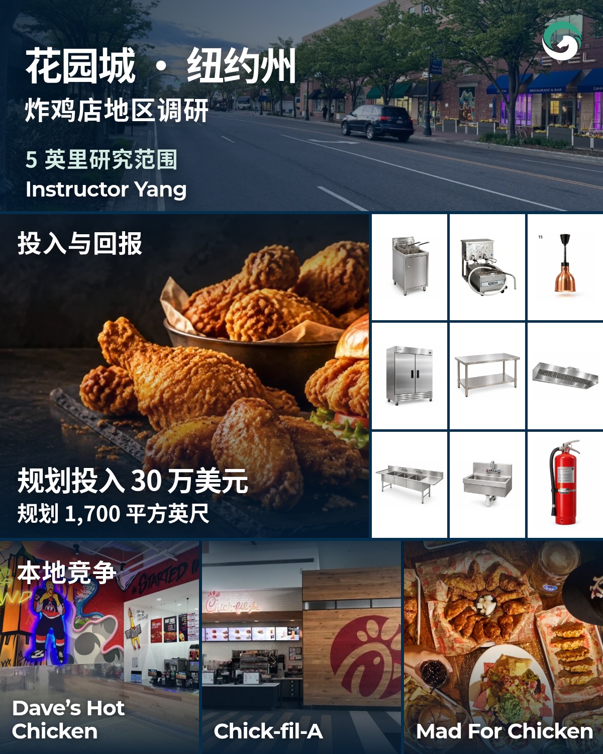 花园城 · 纽约州 炸鸡店地区调研海报